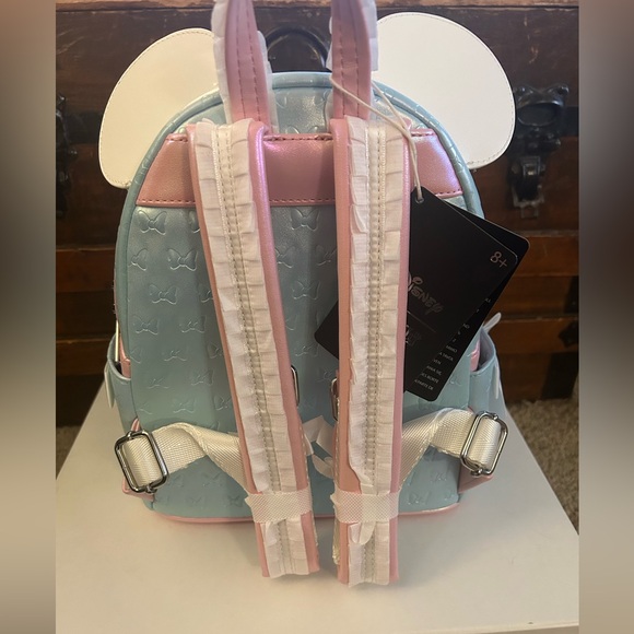 Disney Loungefly Minnie Mouse Debossed Cosplay Bows & Ruffles Mini Backpack. NWT main image 4